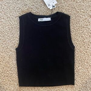 Zara Black crop top size small